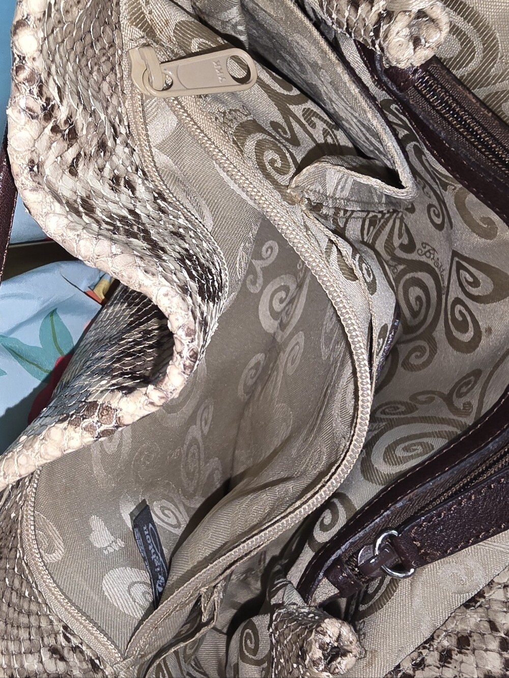 Brighton Python Snake Embossed Leather Bag - Picture 11 of 16